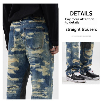 Pantalones Vaqueros Rectos Estampados con Estilo Urbano - Image 21