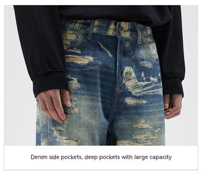 Pantalones Vaqueros Rectos Estampados con Estilo Urbano - Image 30