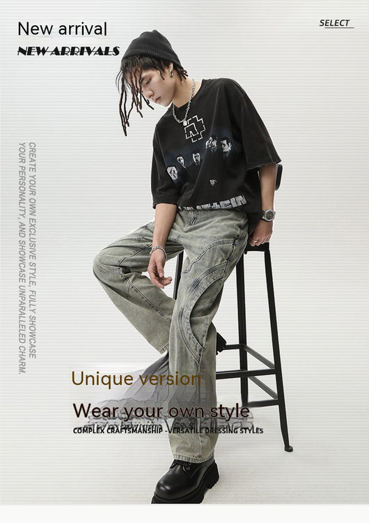 Jeans Rectos Holgados Resistentes para Hombre sin Elastano - Image 32