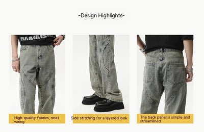 Jeans Rectos Holgados Resistentes para Hombre sin Elastano - Image 33