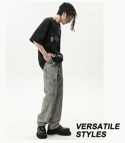 Jeans Rectos Holgados Resistentes para Hombre sin Elastano - Image 36
