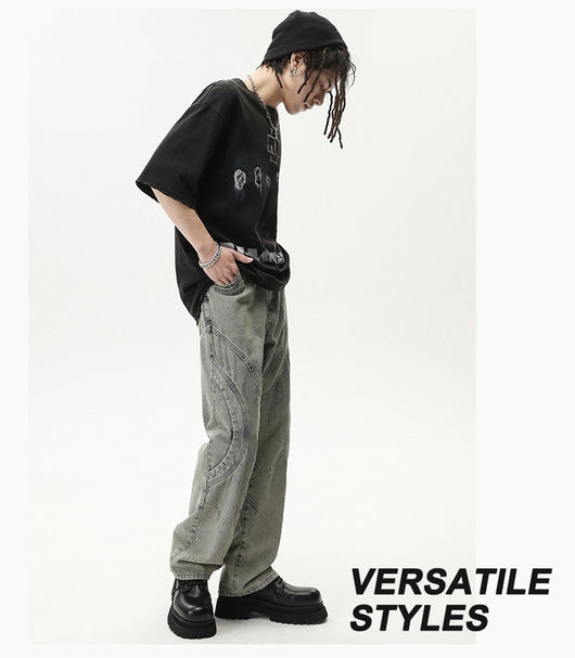 Jeans Rectos Holgados Resistentes para Hombre sin Elastano - Image 36