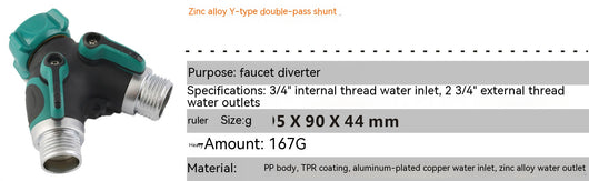 Válvula Desviadora de Bola Latón-Zinc 6 Puntos Doble Paso - Image 16