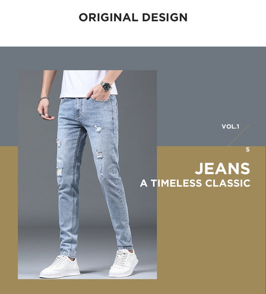 Pantalones Slim Fit Rotos Casuales para Hombre - Image 28
