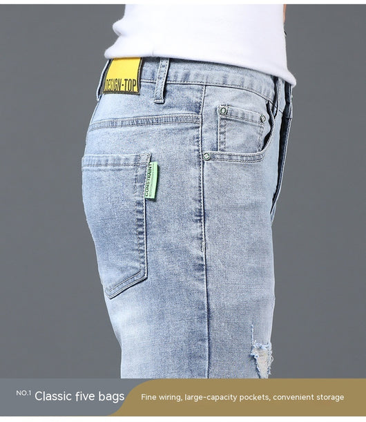 Pantalones Slim Fit Rotos Casuales para Hombre - Image 30