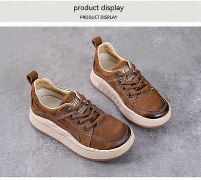 Zapatos de Cuero Genuino Estilo Británico con Plataforma y Cordones - Image 12