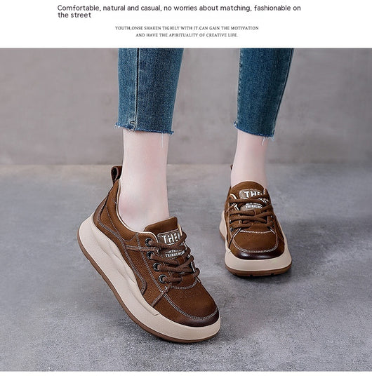 Zapatos de Cuero Genuino Estilo Británico con Plataforma y Cordones - Image 25