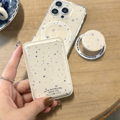 Funda Magnética para Celular Beige con Salpicadura Azul - Image 16