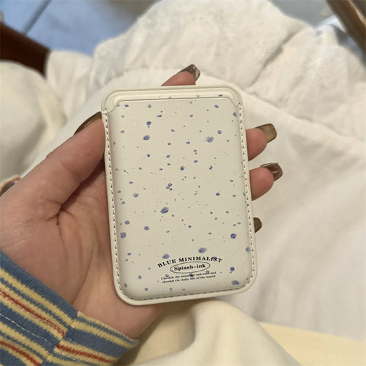 Funda Magnética para Celular Beige con Salpicadura Azul - Image 17