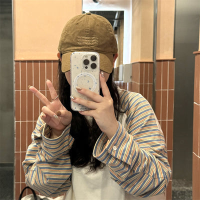 Funda Magnética para Celular Beige con Salpicadura Azul - Image 18