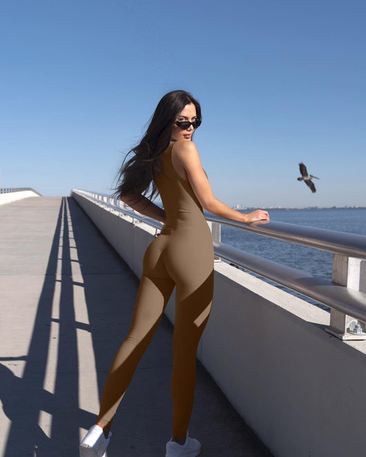 Jumpsuit Deportivo Yoga Ajustado sin Mangas Estilo Europeo - Image 26