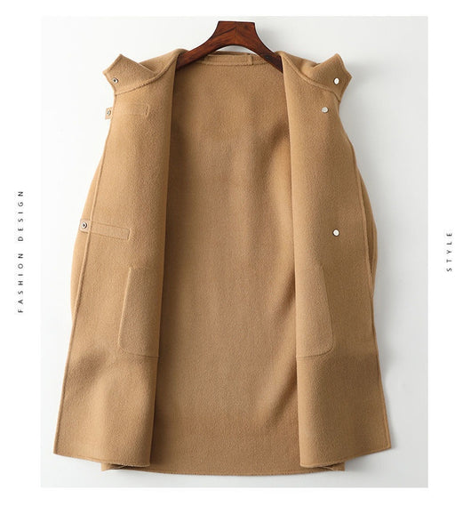 Abrigo de Lana para Mujer Elegante con Bolsillos Grandes y Corte Holgado - Image 11