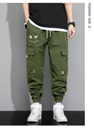 Pantalones Cargo Sueltos para Hombre - Estilo Trendy Otoño Primavera con Múltiples Bolsillos - Image 13