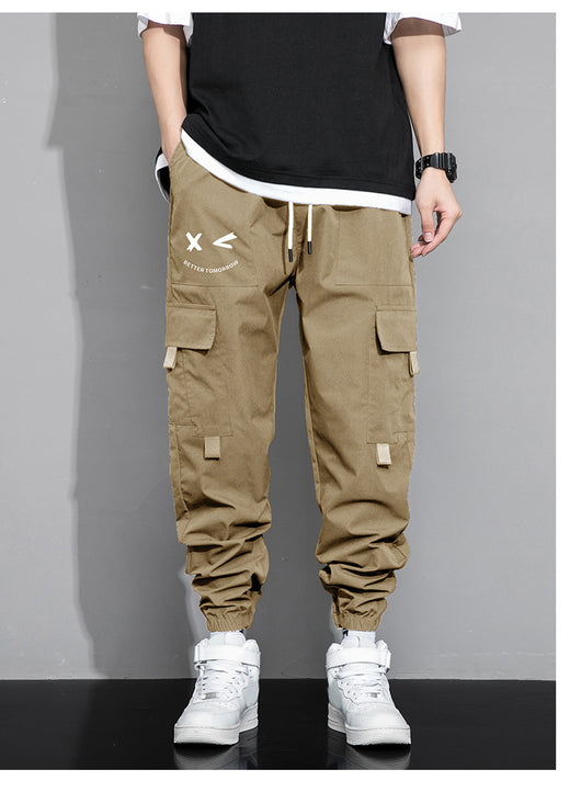 Pantalones Cargo Sueltos para Hombre - Estilo Trendy Otoño Primavera con Múltiples Bolsillos - Image 14