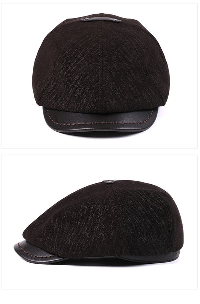 Gorra Boina Vintage Estilo Newsboy Inglés con Piel de Oveja y Visor Octagonal - Image 22