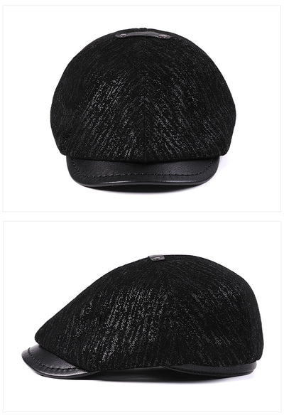 Gorra Boina Vintage Estilo Newsboy Inglés con Piel de Oveja y Visor Octagonal - Image 25
