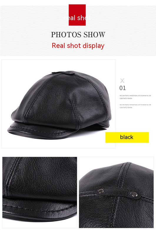 Gorra Boina Vintage Estilo Newsboy Inglés con Piel de Oveja y Visor Octagonal - Image 28