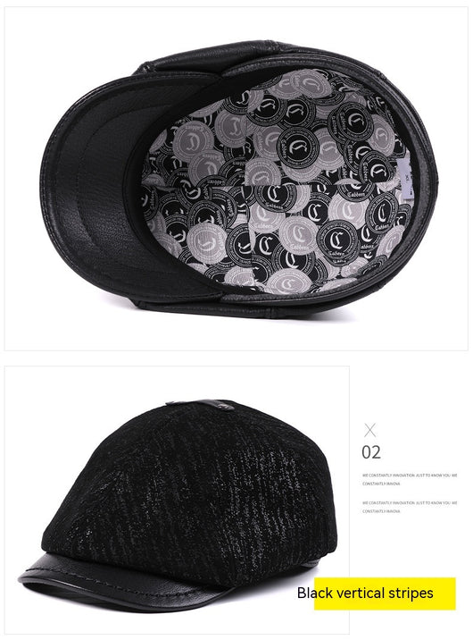 Gorra Boina Vintage Estilo Newsboy Inglés con Piel de Oveja y Visor Octagonal - Image 29