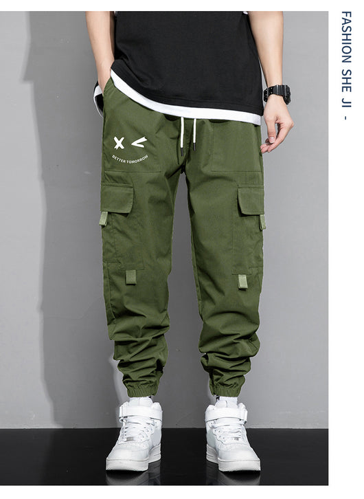 Pantalones Cargo Sueltos para Hombre - Estilo Trendy Otoño Primavera con Múltiples Bolsillos - Image 29