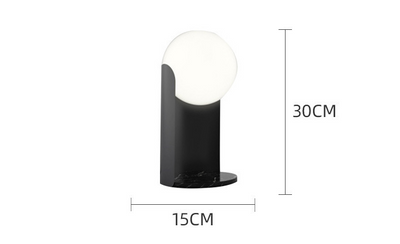 Lámpara de Mesa con Base de Mármol y Globo de Cristal - Image 6