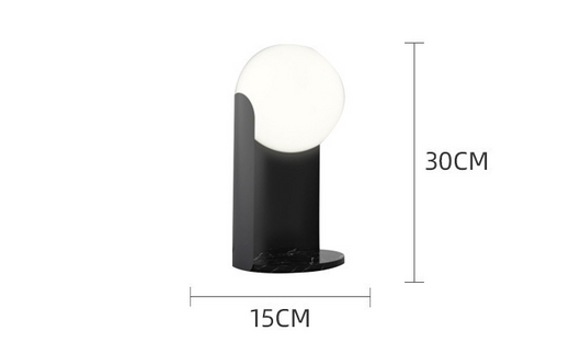 Lámpara de Mesa con Base de Mármol y Globo de Cristal - Image 6