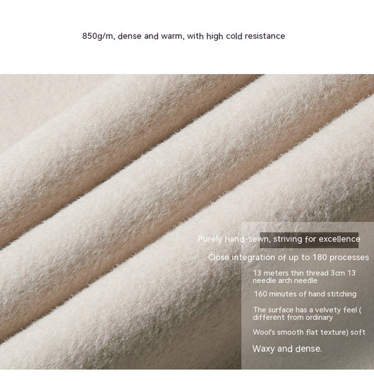 Abrigo de Lana Blanco Crema Ajustado Temperamento Otoño Invierno Mujer - Image 22