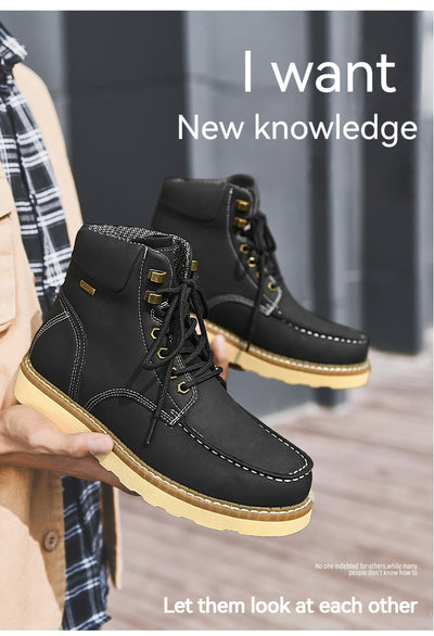 Botas de Trabajo Cuero Genuino Estilo Casual Británico Hombre - Image 8