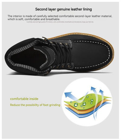 Botas de Trabajo Cuero Genuino Estilo Casual Británico Hombre - Image 11
