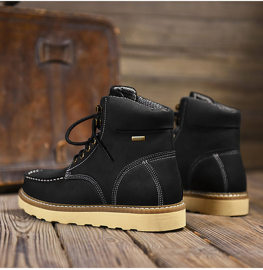 Botas de Trabajo Cuero Genuino Estilo Casual Británico Hombre - Image 14