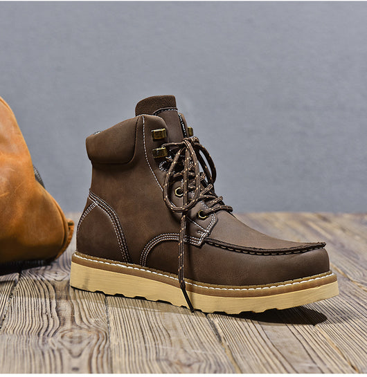Botas de Trabajo Cuero Genuino Estilo Casual Británico Hombre - Image 15