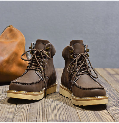 Botas de Trabajo Cuero Genuino Estilo Casual Británico Hombre - Image 16