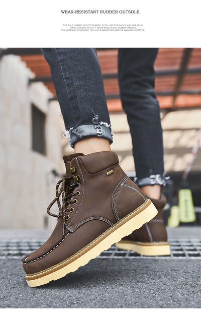 Botas de Trabajo Cuero Genuino Estilo Casual Británico Hombre - Image 22