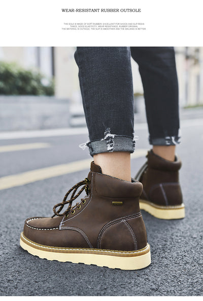 Botas de Trabajo Cuero Genuino Estilo Casual Británico Hombre - Image 23