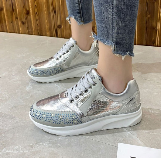 Zapatillas Deportivas Plus Size con Detalles Brillantes para Mujer - Image 11