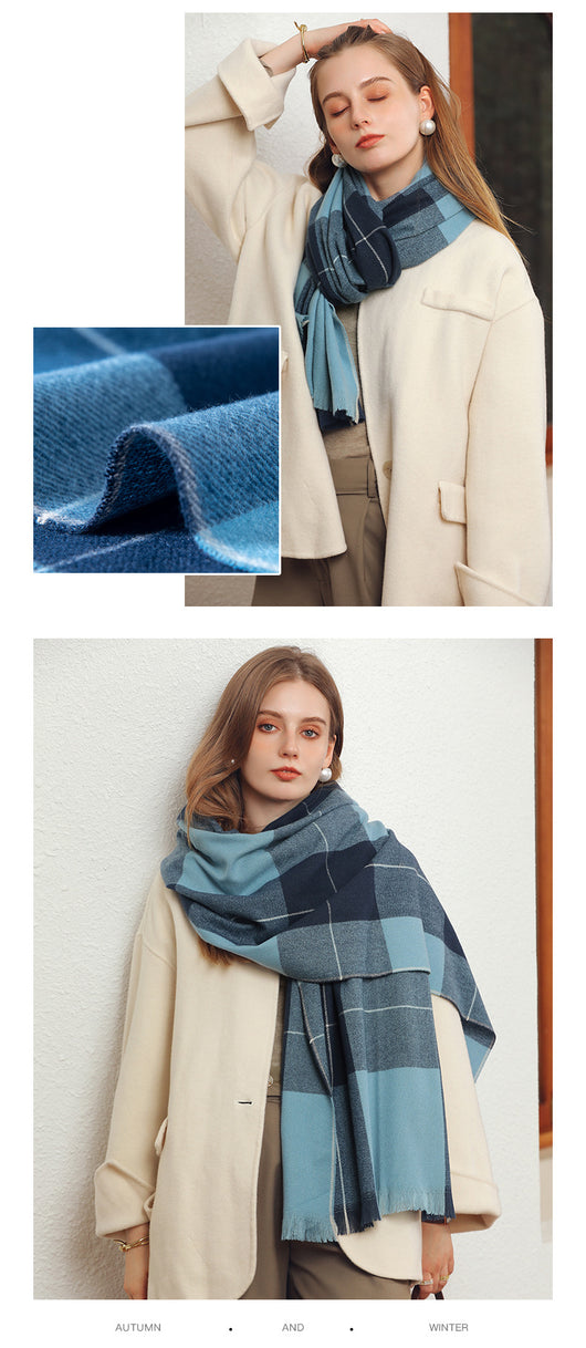 Chal de Cachemira Artificial Grueso para Mujer - Abrigo Cálido de Invierno - Image 35