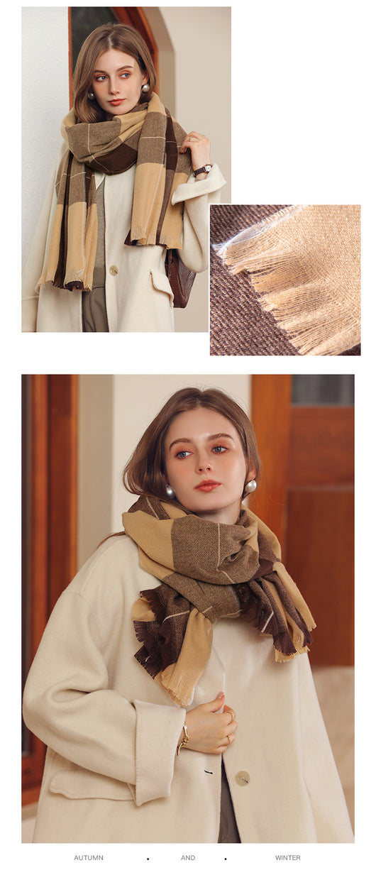 Chal de Cachemira Artificial Grueso para Mujer - Abrigo Cálido de Invierno - Image 38