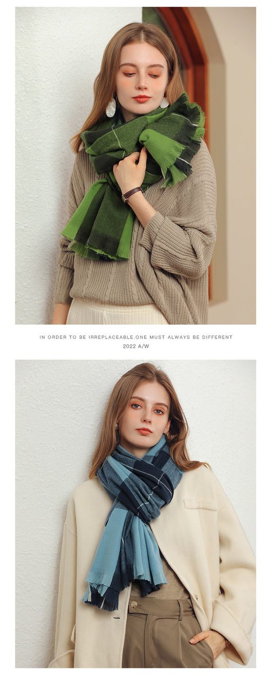 Chal de Cachemira Artificial Grueso para Mujer - Abrigo Cálido de Invierno - Image 40