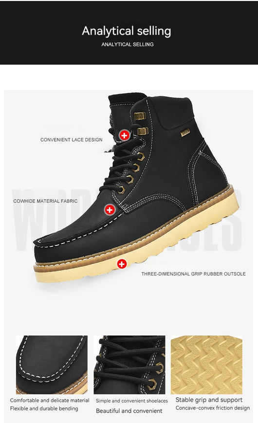 Botas de Trabajo Cuero Genuino Estilo Casual Británico Hombre - Image 27