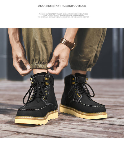 Botas de Trabajo Cuero Genuino Estilo Casual Británico Hombre - Image 36