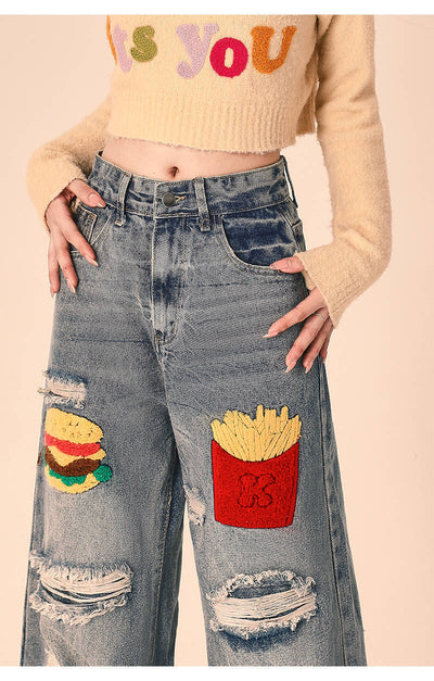 Pantalones Vaqueros Rotos Oversized de Pierna Recta Ancha para Mujer - Image 24