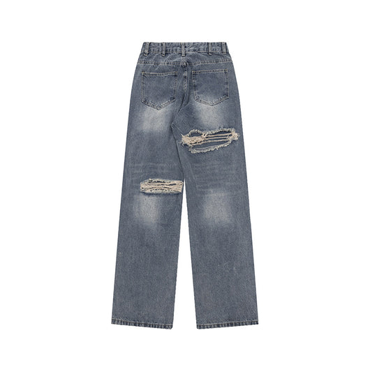 Pantalones Vaqueros Rotos Oversized de Pierna Recta Ancha para Mujer - Image 28