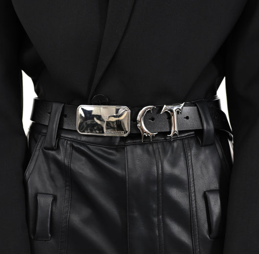 Cinturón Metálico Tridimensional con Costura Irregular - Diseño Trendy Unisex - Image 9