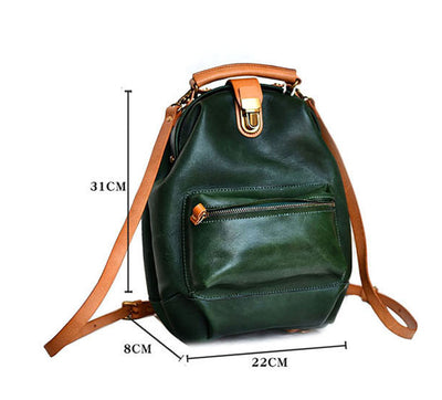 Mochila Retro de Cuero Genuino para Jóvenes - Estilo Artístico - Image 9