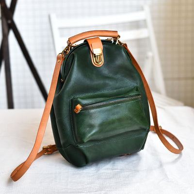 Mochila Retro de Cuero Genuino para Jóvenes - Estilo Artístico - Image 10