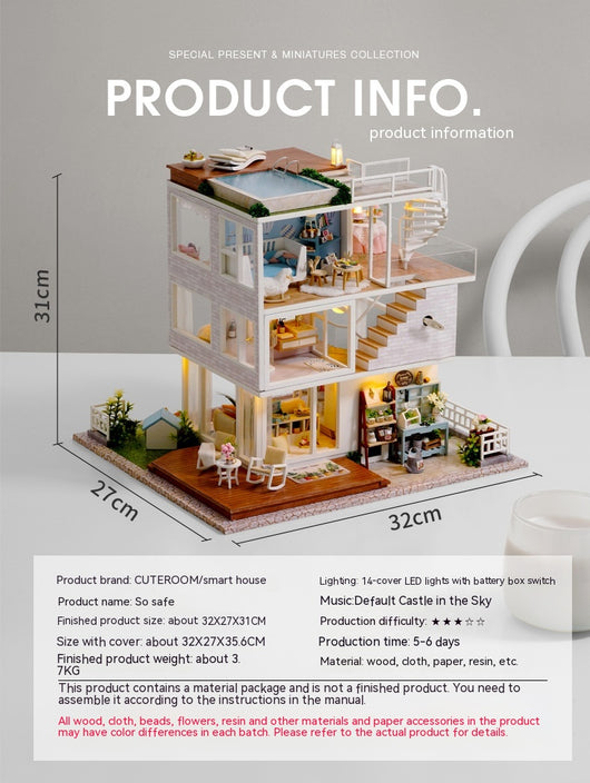 Casa de Madera Artesanal Montable con Techo Protector - Regalo Navideño Handmade - Image 17