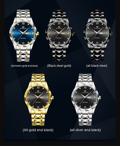 Reloj de Acero Tungsteno Resistente al Agua con Doble Calendario - Image 23