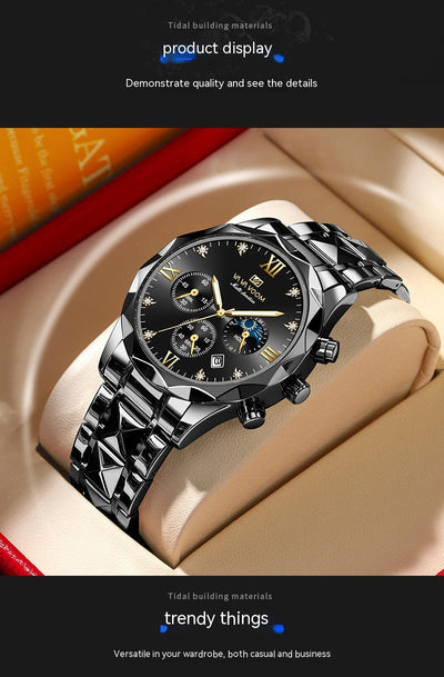 Reloj de Acero Tungsteno Resistente al Agua con Doble Calendario - Image 24