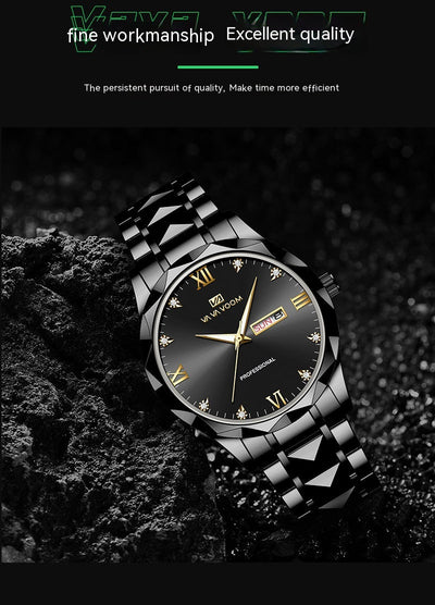 Reloj de Acero Tungsteno Resistente al Agua con Doble Calendario - Image 25