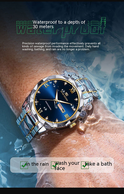 Reloj de Acero Tungsteno Resistente al Agua con Doble Calendario - Image 27