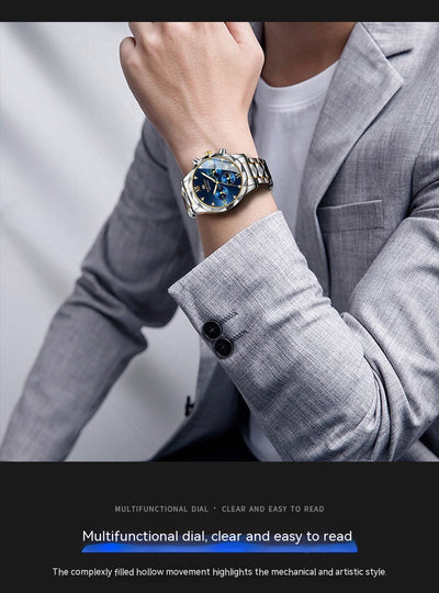 Reloj de Acero Tungsteno Resistente al Agua con Doble Calendario - Image 30